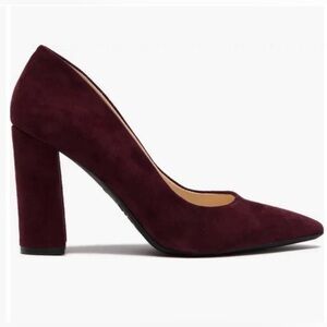 Nine West Burgundy Vegan Suede Heels